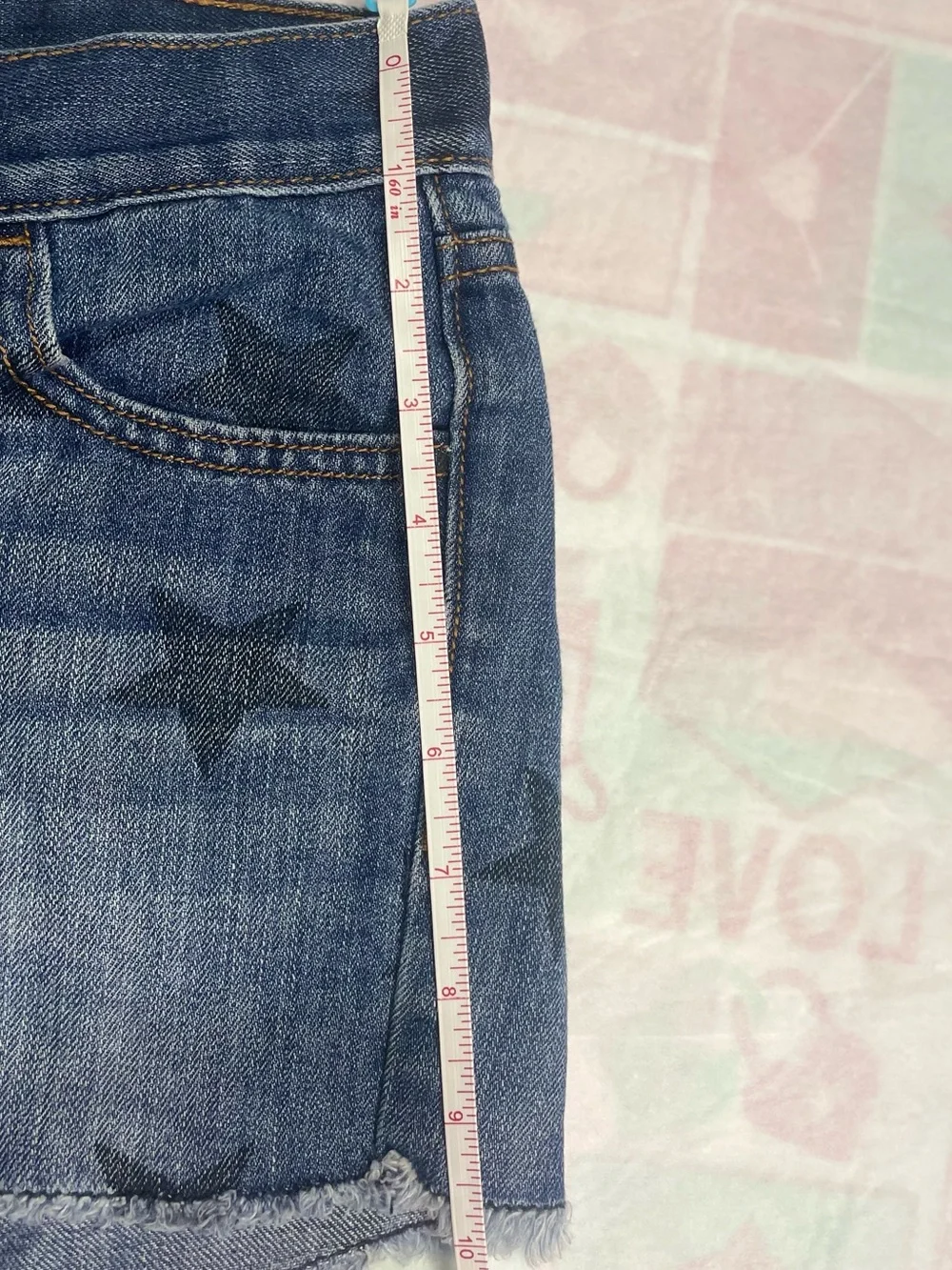 Old Navy The Diva Star Print Denim Cutoff Shorts Size 2 Y2K